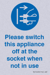 Please switch this appliance off at the socket when not in use